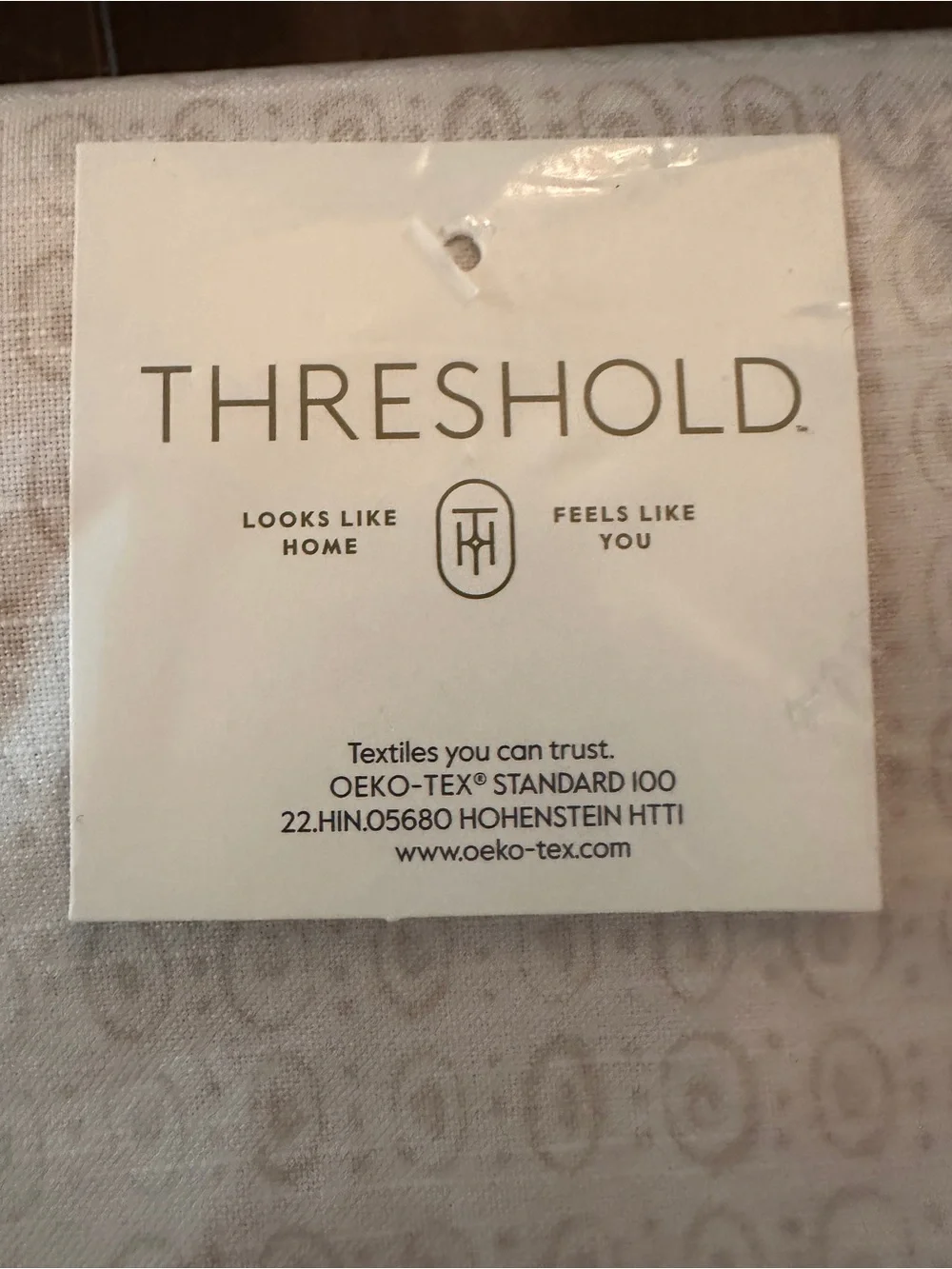 Threshold Neutral Beige Linen-Look Tablecloth